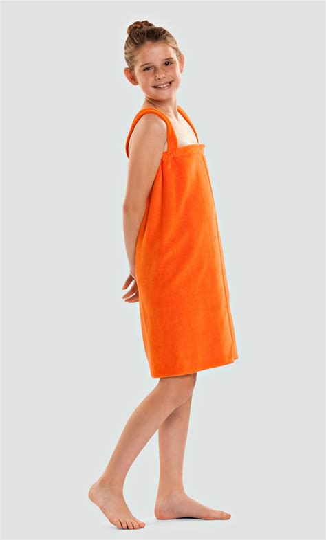 Bath Wrap Towels Kids Wraps 100 Cotton Orange Terry Velour Cloth