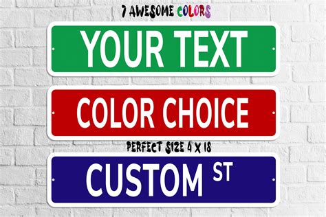 Custom Color Metal Street Sign 4 X 18 Etsy