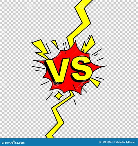 Versus Vs Letters Fight Symbol In Flat Comics Style Design