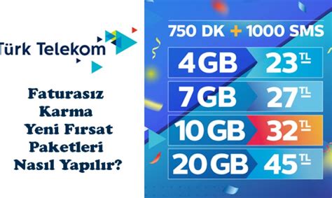 Türk Telekom Faturasız Paketler ve Tarifeler 2023 Trcep