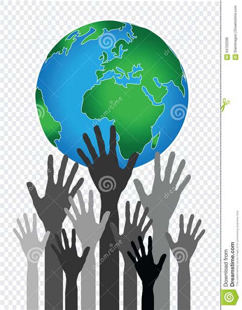 Globe In Two Hands Up Hands And Helper Blue Hands Logo Cartoon Vector