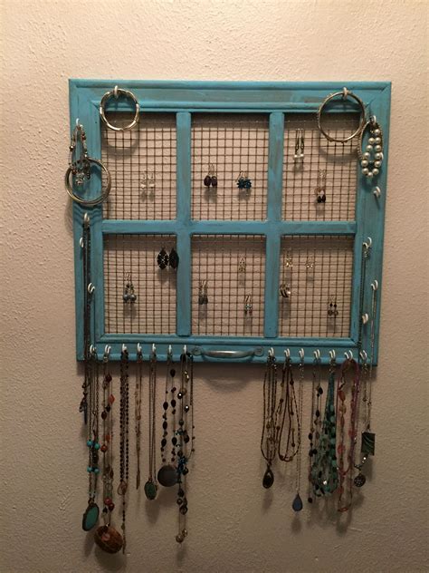 Picture Frame Or Window And Chicken Wire Jewelry Holder Jewelry