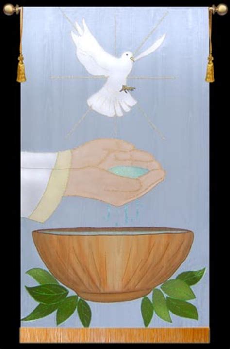 Baptism Dove And Bowl Christian Banners For Praise And Worship