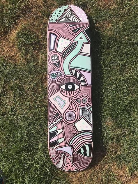 Skate Boards Discover Hand Painted Trippy Skateboard Hand Painted