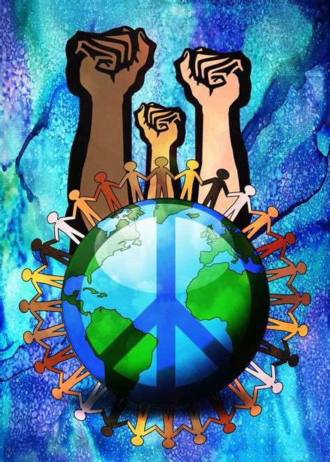 World Peace Drawing Saving The Earth Gender Equality Or Any Other
