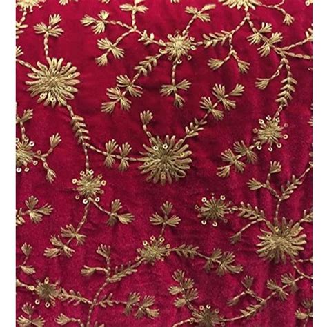 45 Inch Designer Embroidered Velvet Fabric For Garments At Rs 195