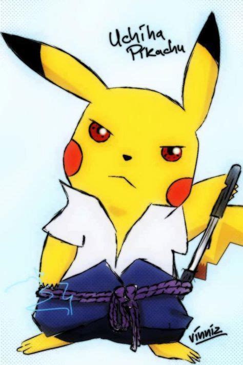 Uchiha Pikachu With Images Pokemon Pikachu Anime Crossover