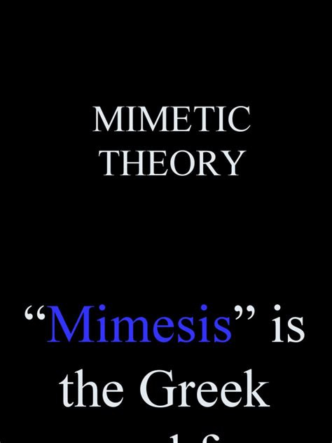 Mimetic Theory Pdf Science Science And Technology