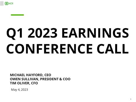 Ncr Corporation 2023 Q1 Results Earnings Call Presentation Nyse