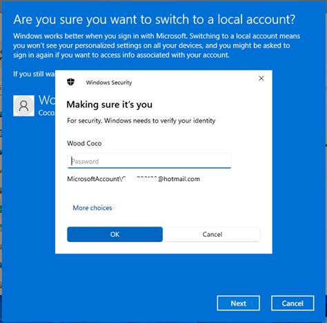 Switch To Local Account Or Microsoft Account In Windows 11