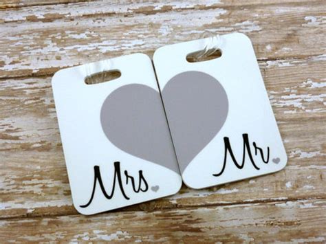 Personalized Set Of Mr And Mrs Luggage Tags Double Sided Etsy