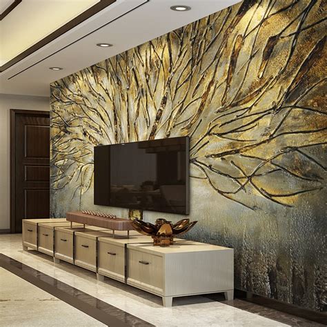 3d Murals Wallpaper Abstract Art Relief Oil Painting Tree
