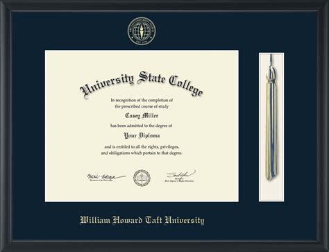 William Howard Taft University Tassel Diploma Frame Document Size 14