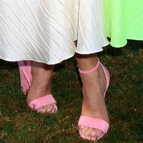 Emily Blunts Pretty Feet In Pink Crawford Sandals By Brian Atwood