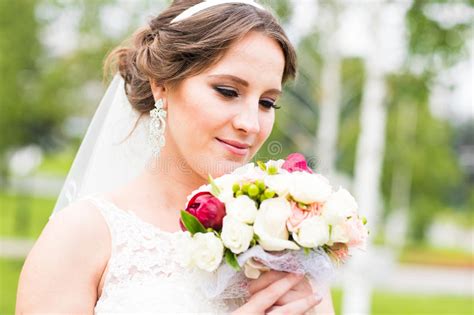 Nice Wedding Bouquet In Bride S Hand Stock Image Image Of Human
