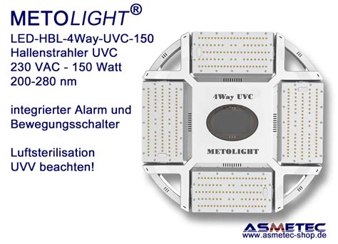 Led Hbl 4way Uvc 150 Uvc Highbay Light 200 280 Nm 150 Watt Asmetec