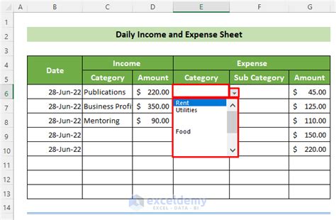 Daily Income And Expense Sheet In Excel Create With Detailed Steps