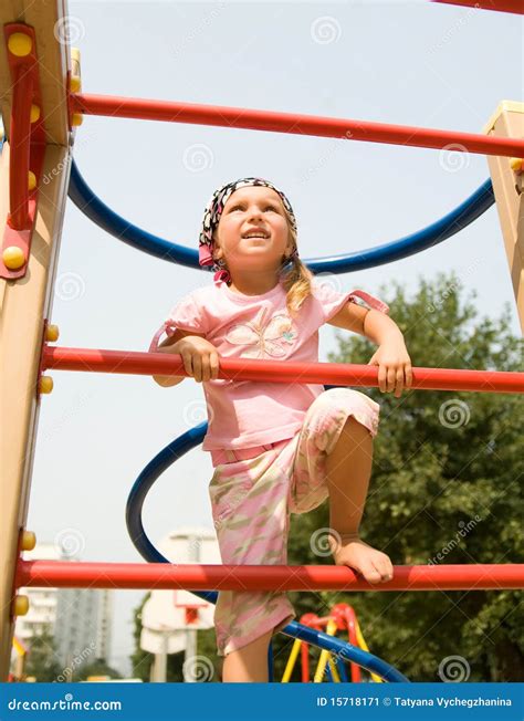Cute Girl On Playground Stock Image Image Of Freedom 15718171