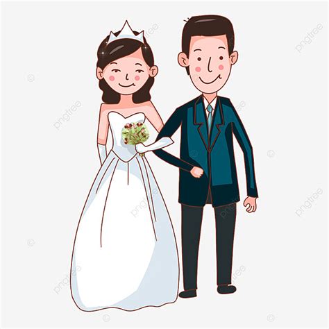 Gambar Kartun Pernikahan Kreatif Pernikahan Pasangan Pengantin Clipart