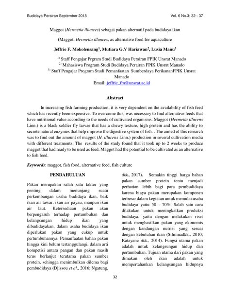 Download makalah budidaya maggot bsf. (PDF) Maggot (Hermetia illunces) sebagai pakan alternatif pada budidaya ikan