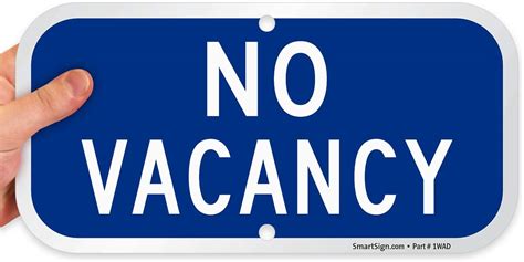 Smartsign No Vacancy Sign 6 X 12 Aluminum Business And Store