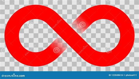 Infinity Symbol Red Simple With Transparency Eps 10 Isolated Stock