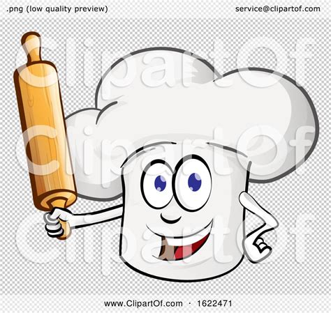 Toque Chef Hat Mascot Holding A Baking Rolling Pin By Domenico Condello