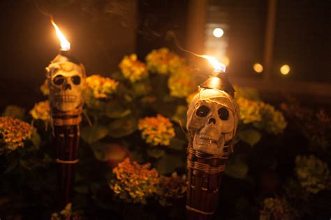 Flaming Skull Torches Diy Halloween Torches Spooky Torches