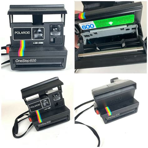 Polaroid One Step 600 Film Instant Camera And Strap Rainbow Black