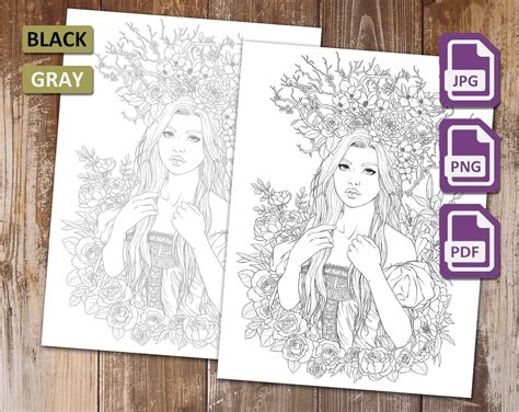 Coloring Pack 1 5 Adult Coloring Pages Printable Download Etsy