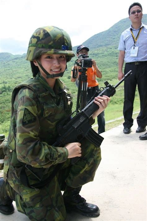 Taiwanese Soldier Female Police Officers Military Personnel Military