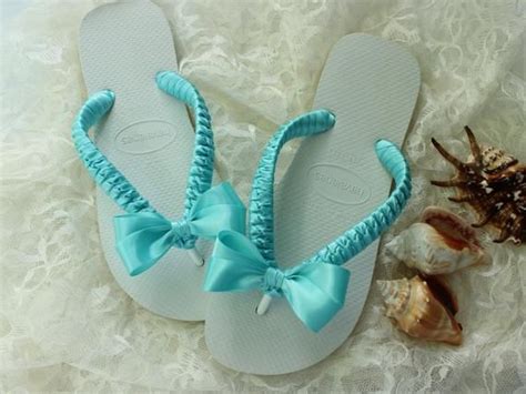 Aqua Blue Wedding Flip Flops For Bride Decorated Sandals Etsy Aqua