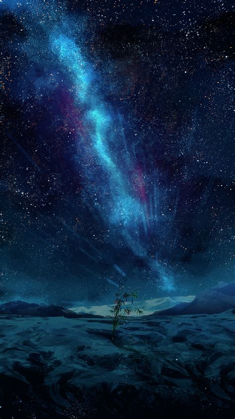 Anime Starry Night Sky Wallpaper Hd Wallpaper Anime O