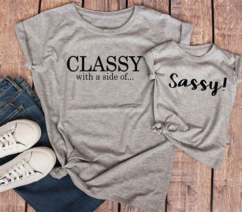 classy with a side of sassy matching shirt funny mom and etsy sassy shirts mommy and me