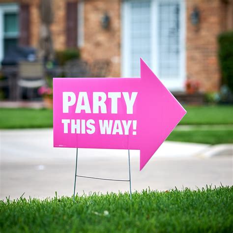 Party This Way Yard Sign Pink Thepartyworks