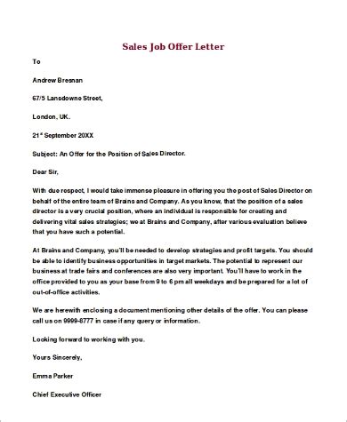 There are over 35 sales representative job offer letter sample careers waiting for you to apply! Sample Offer Letter Format For Sales Executive | Classles ...