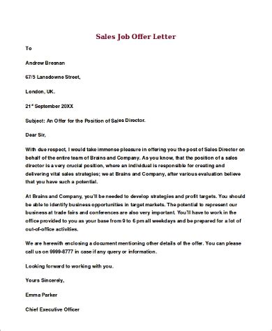 With the right home offer letter, you can win a seller's heart—and home. Job Offer Letter Sample - 8+ Examples in Word, PDF