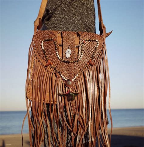 Brown Leather Crossbody Purse With Fringe