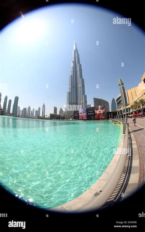 Downtown Dubai Burj Khalifa Burj Park Dubai Stock Photo Royalty