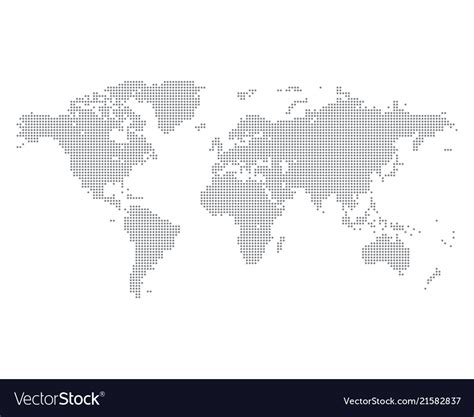 World Map Made Of Gray Dots Royalty Free Vector Image