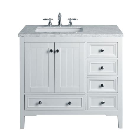 That 36 inch bathroom vanity has the power to set the overall tone of the room, and you can add accessories and a new paint job to go around it! stufurhome New Yorker 36 in. White Single Sink Bathroom ...