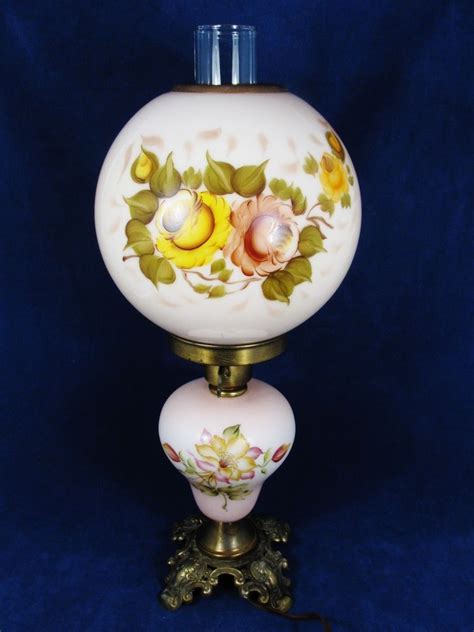 If you enjoy the romantic shape and. VTG Hurricane Parlor Table Lamp GWTW Globe Shade Floral ...