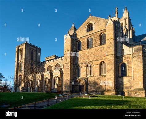 Ripon Cathedral At Sunset Ripon North Yorkshire England Stock Photo Alamy