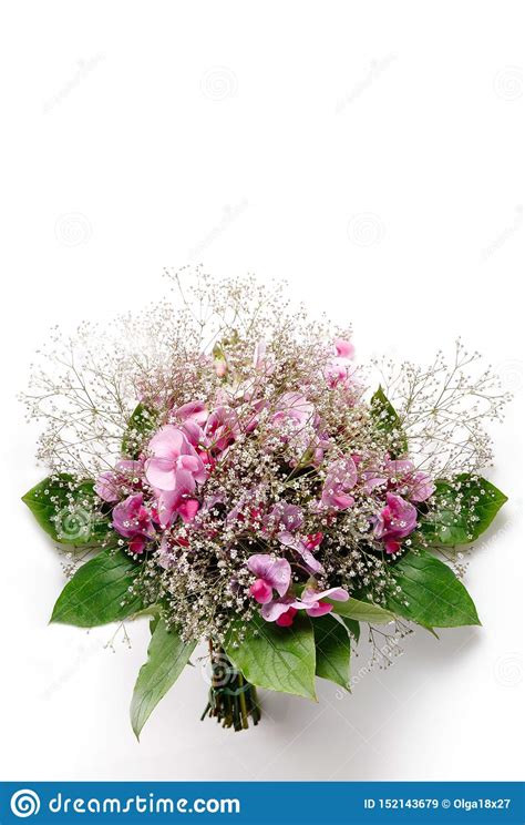 Pastel Colors Wedding Bouquet Made Of Sweet Pea Flowers