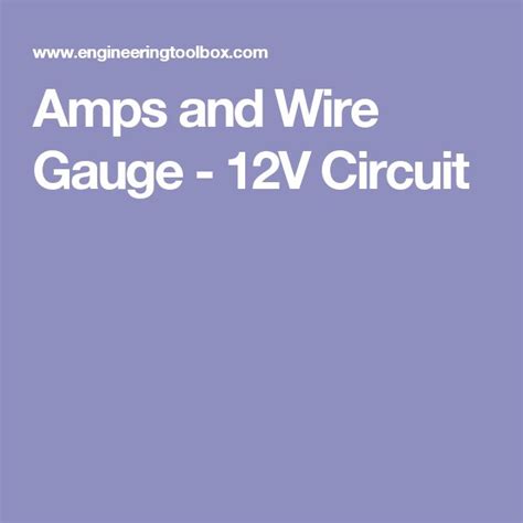 Amps And Wire Gauge 12v Circuit Gauges Amp Wire