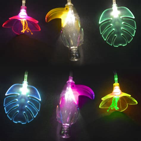 Tropical String Lights Toucan Palm Tree Battery Powered Operated Fairy