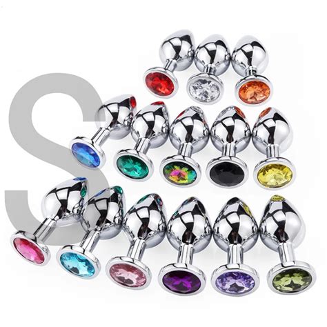 Multi Color Metal Butt Anal Plug Beginner Erotic Toy Smooth Insert
