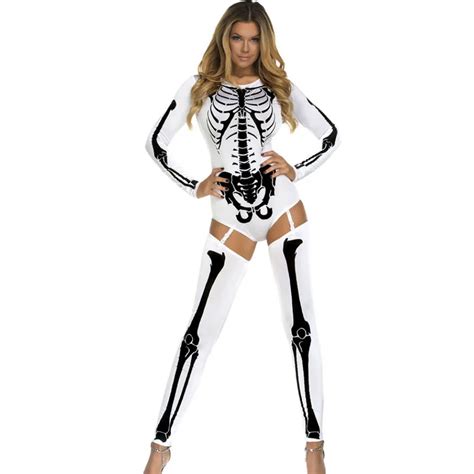 White Red Bad To The Bone Halloween Skeleton Costume For Free