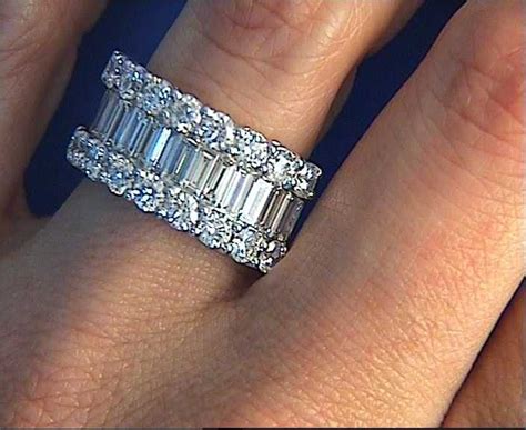 Ct Baguettes And Round Diamonds Eternity Wedding Ring Band