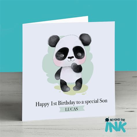 Personalised Happy Birthday To A Special Son Panda Card Beyond The Ink